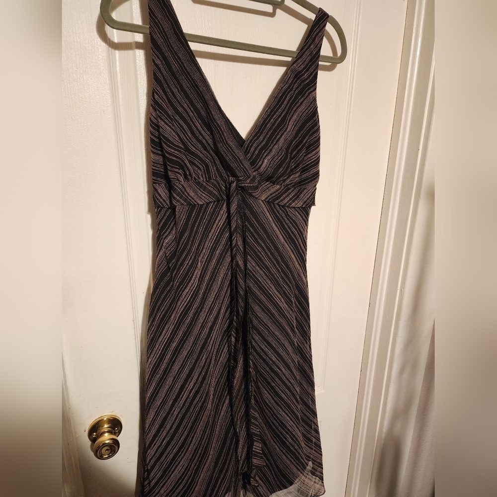 Bisou Bisou Black And Pink Striped Dress Size 10 - Picture 2 of 7